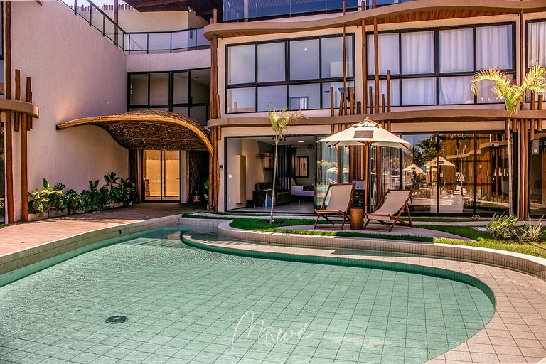 Studio de frente para Piscina - River 5