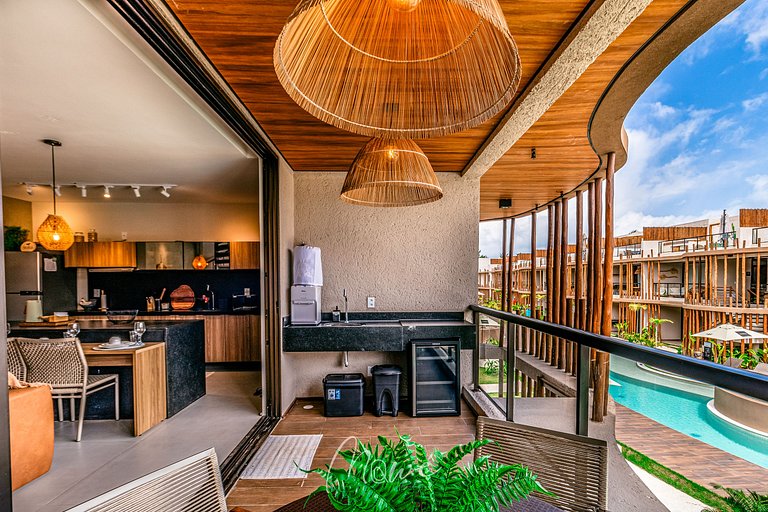 Lindo apartamento com Rooftop na Rota de Milagres